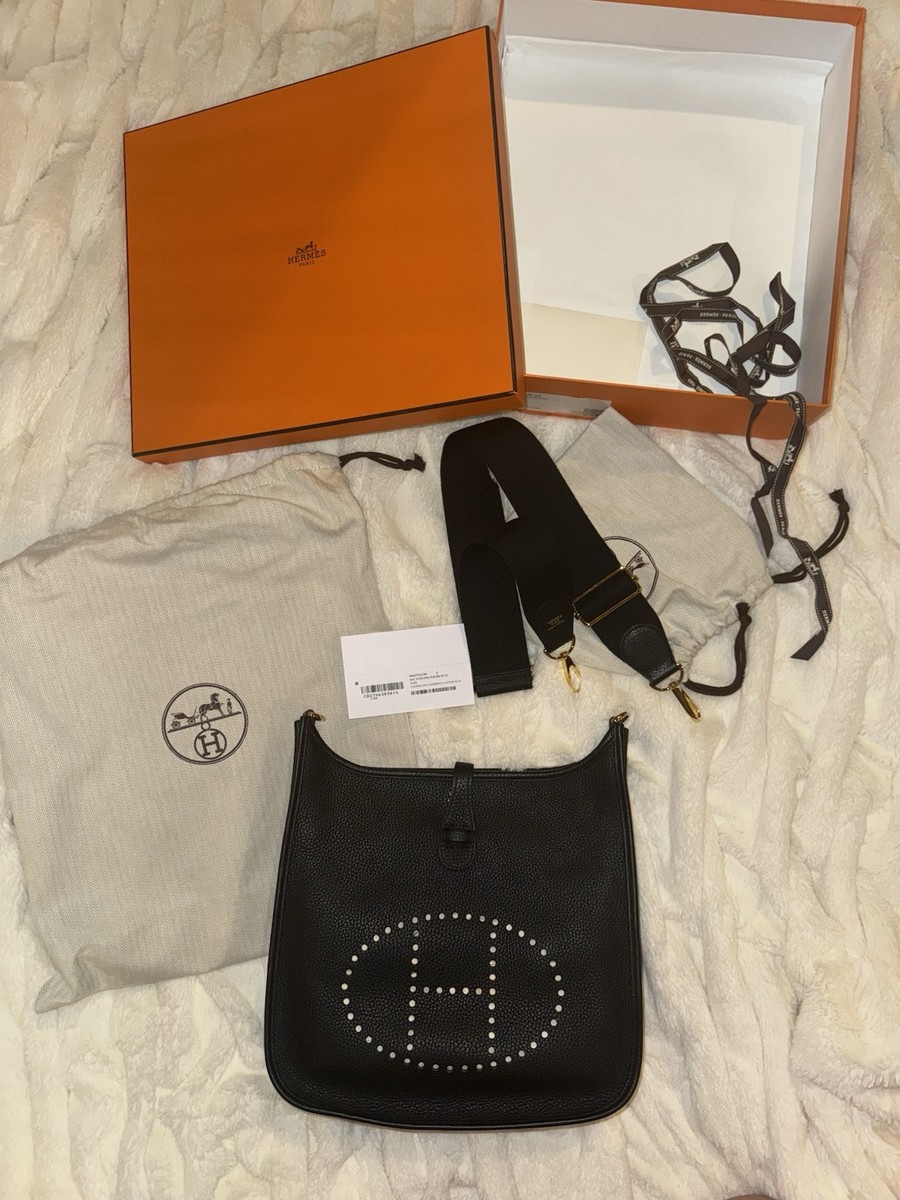 HERMES EVELYNE 29 III BLACK/Noir GOLD HARDWARE | eBay