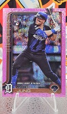 2025 Topps Update #US93 Jace Jung Pink Holo Foil RC Debut SP Tigers 