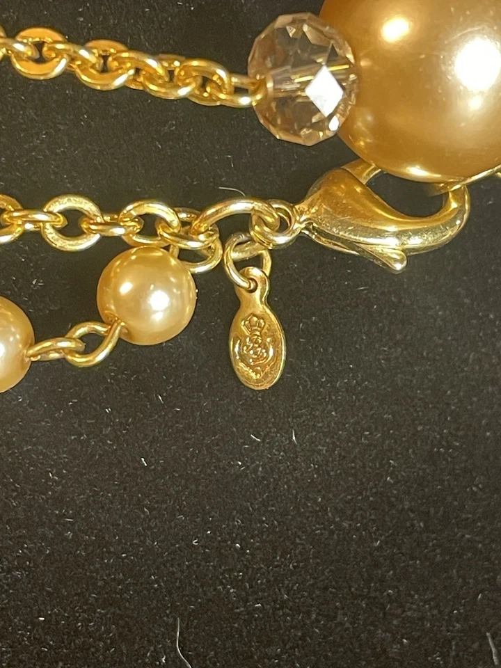 "Collar Premier Jewelry longitud ópera champán perlas y cuentas de cristal 27""" Foto 4 de 4