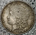 1890 Toned Morgan Silver Dollar Uncertified About Uncirculated Condition