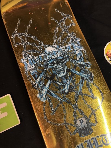 RARE UNRELEASED GOLD Paul Rodriguez Exclusive Megadeth Primitive Skateboard Deck - Picture 4 of 9