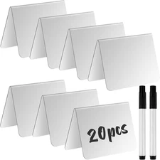 20 Pack Acrylic Mini Chalkboard Sign with Marker Pen Small Chalkboard Sign Table