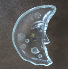 Vintage WALTHER Glas Halbmondgesicht Schale Collection Siebenstern