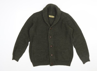 P.G. Field Grobstrick Cardigan Pullover Herren grün M