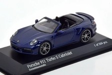 Minichamps 1/43 Porsche 911 992 TurboS Cabriolet 2020 Dark Blue Metallic Minicar