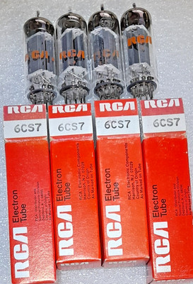 Quad 6CS7 RCA NOS gray plate Vacuum Tubes A, Leben, Triplett 3444 Tested