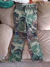 US Military Army USMC Woodland Camo Combat Trousers Pants Sz Small Regular