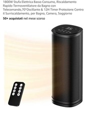 1800W Stufa Elettrica Basso Consumo Riscaldamento Rapido Termoventilatore 