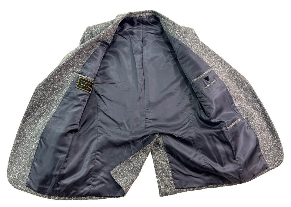 De Colección Años 90 Gris Espiga Tweed 40R 41R Blazer Chaqueta Traje Deportivo Abrigo Lana Pesada Foto 4 de 4