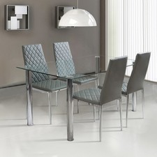 2/4 Pack Diamond Dining Chairs High Back Seat Dining Room Furniture Chrome Legs