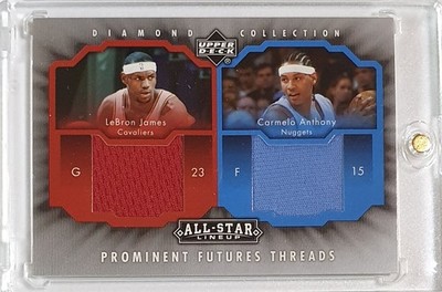 2004 Upper Deck LeBron James Carmelo Anthony #PATCH Dual Jerseys
