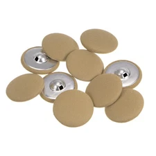 10pcs Fabric Cloth Covered Button 30mm Metal Round Sewing Buttons Khaki