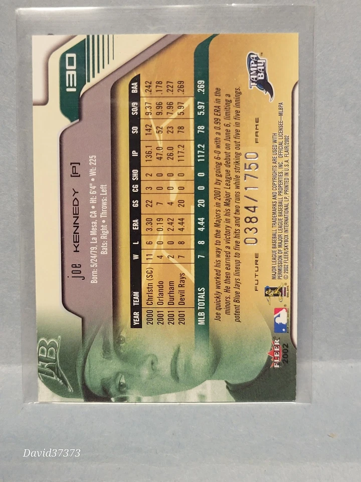 2002 Flair - Future Fame Joe Kennedy #130 /1750 - Image 2 of 2