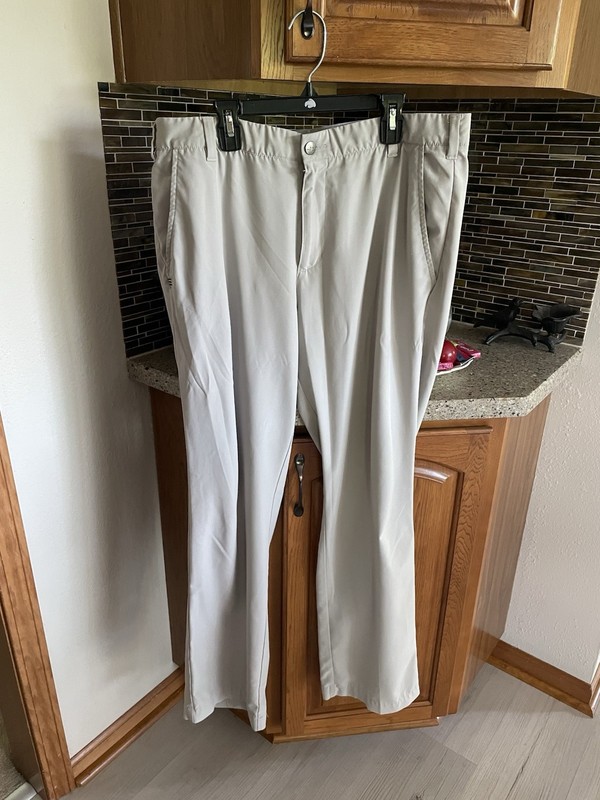 Adidas Golf Pants Men's 34x30 Gray Stretch Logo Lightweight Moisture Wicking