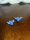 Vtg Possible Murano Art Glass Pair of Blue Birds. Miniature. See Pictures