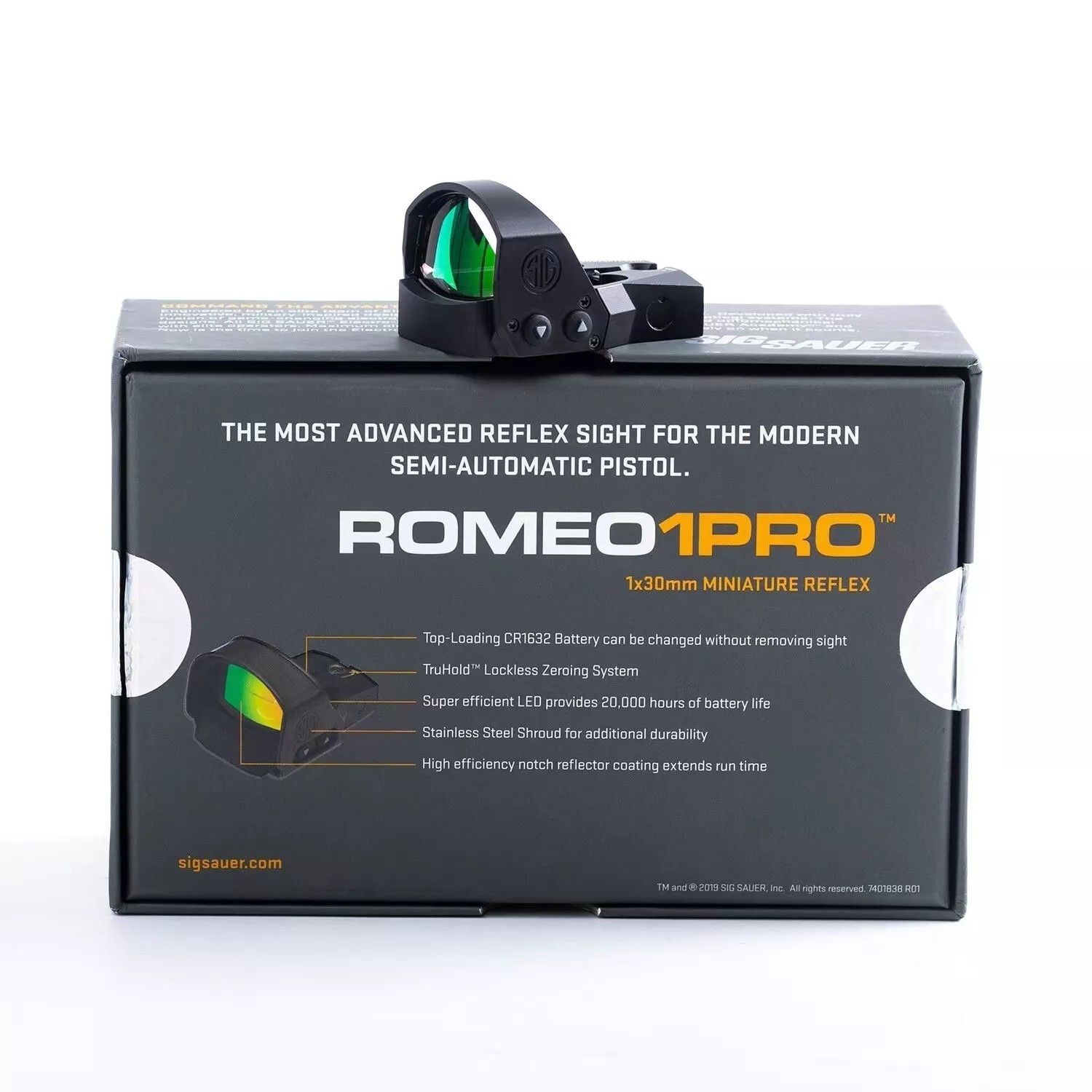 Sig Sauer ROMEO1 PRO Red Dot 1x30mm 3 MOA Dot Sight - SOR1P100 - Black