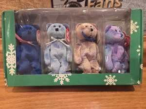 Ty Jingle Beanies Clubby Edition Plush Bear 4 Pieces 2001 in unsealed Box
