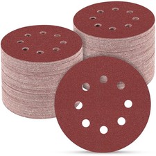 100Pcs 150 Grit Sanding Discs 5 inch 8-Hole Hook Loop Orbital Sander Paper