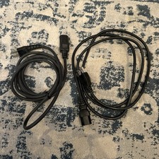 2 Computer Power Cords IEC C13 to NEMA 5-15 PC Monitor PSU Lot of 2
