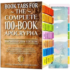 Book Tabs for The Complete 100-Book Apocrypha,2024 Edition 72 Color Coded Lam...