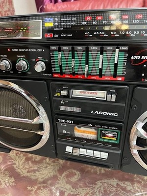 Lasonic TRC-931 Boombox Dual Cassette AM/FM SW Radio 5Band EQ