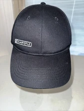 Chipotle White Letters Logo on Black Hook Loop Cotton Organic Loomstate