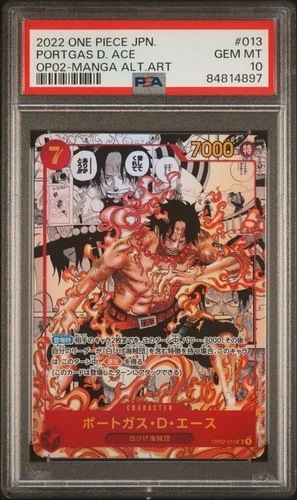 MANGA PORTGAS D. ACE One Piece 2022 OP02 Paramount War Japanese #013 PSA 10