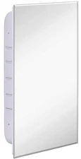 16X26 Inch White Recessed Bathroom Medicine Cabinet with Mirror - Beveled Bathro