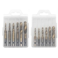 Titanium Coated 3in1 Drill Tap Bit Set High Speed Steel for Precision Drilling