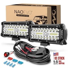7 Inch LED Light Bar, 240W 24,000LM Offroad Fog/Driving Lights LED Pods White