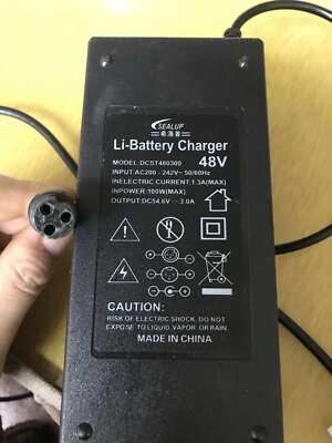 Genuine SEALUP DCST480300 54.6V 3.0A 100W Li-Battery Charger 3 Female Pin