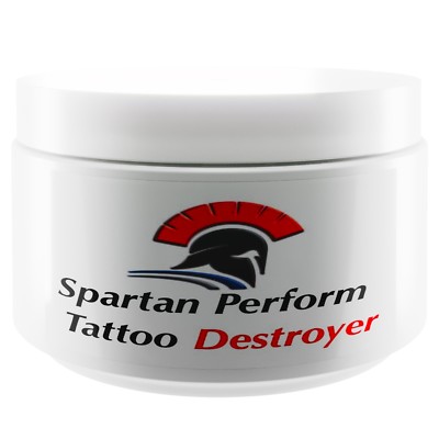 SPARTAN PERFORM TATTOO DESTROYER ALL NATURAL REMOVER FADING SYSTEM 2oz SUPPLY  