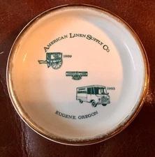 VINTAGE 1965 AMERICAN LINEN SUPPLY ASHTRAY EUGENE OREGON!