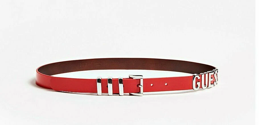 GUESS DAMEN LEDERGÜRTEL GLANZ LOGO GÜRTEL W93Z73 NEU Gr. M  - Bild 2 von 2