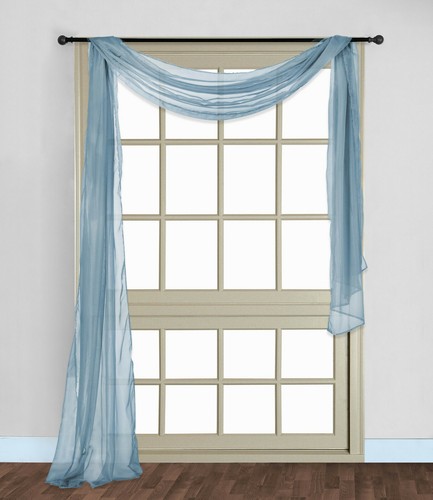 BUFANDA DE VENTANA DE CENEFA DE HOTEL DE ALTA CALIDAD SWAG VELO TRANSPARENTE ELEGANTE TOPPER 216 LARGO - Imagen 11 de 34