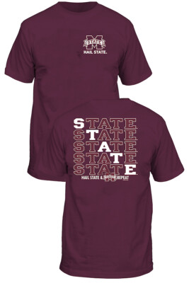 Mississippi State Bulldogs Men's NCAA Licensed Diagonal Repeat T Shirt