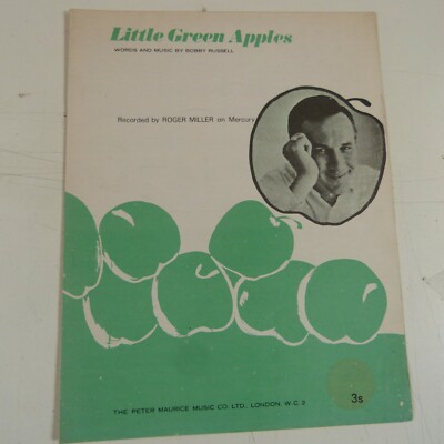 Liedblatt LITTLE GREEN APPLES Roger Miller 1968 #11-5-2022#