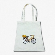 Bike  Bloom Embroidery Tote Kit - DIY Stamped Cross Stitch with Pattern Hoops,