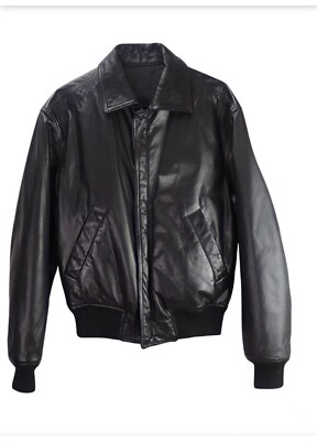 Versace Vintage Leather Big Logo Medusa Reversible Mafia Jacket