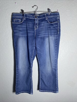 Buckle BKE Jeans Women's 36 (38 x 24.5'') Blue Tenley Bootcut Denim Med Wash Crop