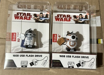 TRIBE Star Wars 16Gb USB Flash Drive X 2: R2-D2 & BB-8 Brand New In box