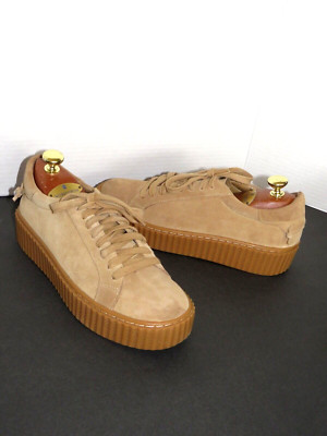 J SLIDES NYC Beige Suede Leather Women Oxford Shoes SZ 8.5 