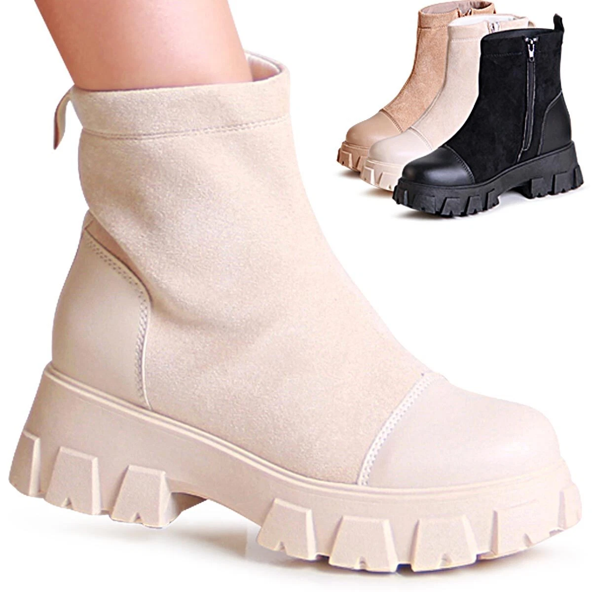 Ital-Design Damen Party & Clubwear Plateaustiefel Blockabsatz High-Heel