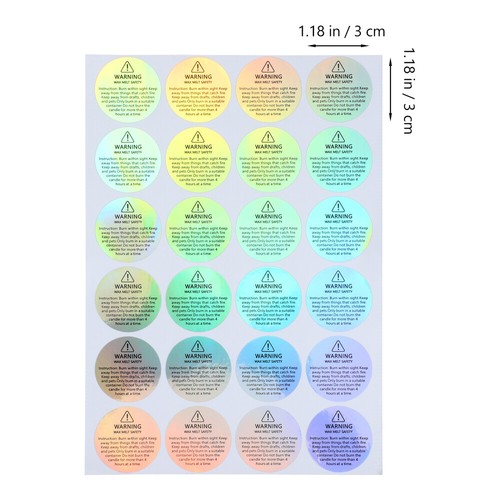 10 Sheets Candles Warning Glass Container Stickers Candles - 第 8/12 張圖片