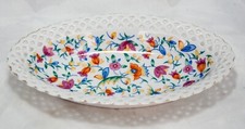 VTG Oval Celery/Relish Serving Dish - Germany-Lattice Edge with Floral Design