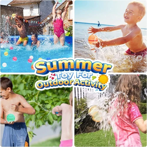Reusable Magnetic Water Balloons Quick Fill Splash Bomb Balls Outdoor Beach Toys - Picture 8 of 16