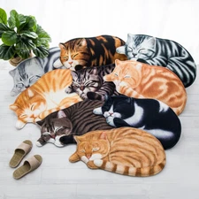 Cat Shape Animal Carpet Rug Living Door Floor Home Decor Soft Room Ground Mat