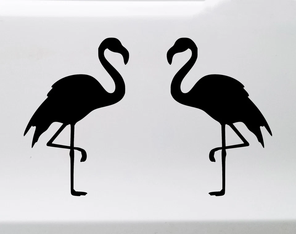 Juego de 2 calcomanías de vinilo flamenco - pájaro tropical - juego espejado - troquelado Foto 2 de 4