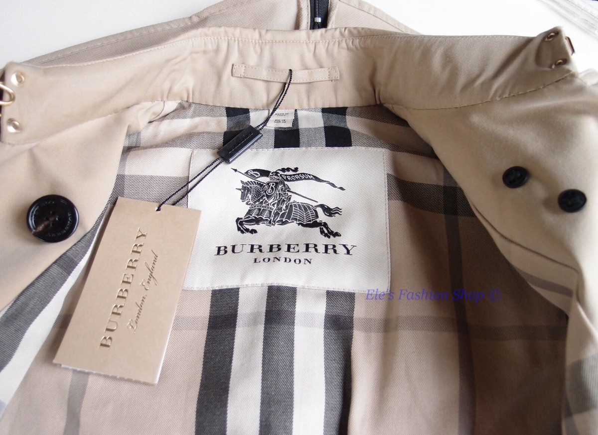 NWT BURBERRY KENSINGTON Mid Length Trench Coat /Leather