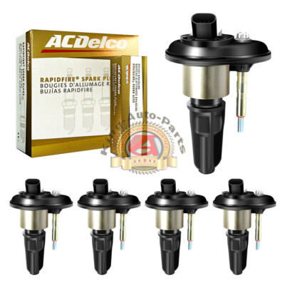 Set of 5 Ignition Coil & ACDelco Spark Plug for Chevrolet Trailblazer 4.2L UF303